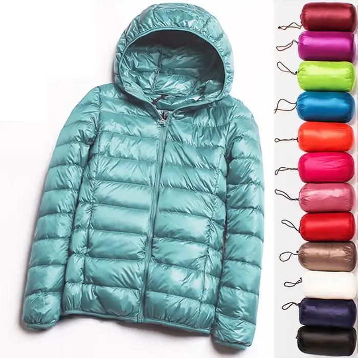 90% Ultra-léger grande taille mince doudoune femmes 2020 automne hiver mince court à capuche chaud b