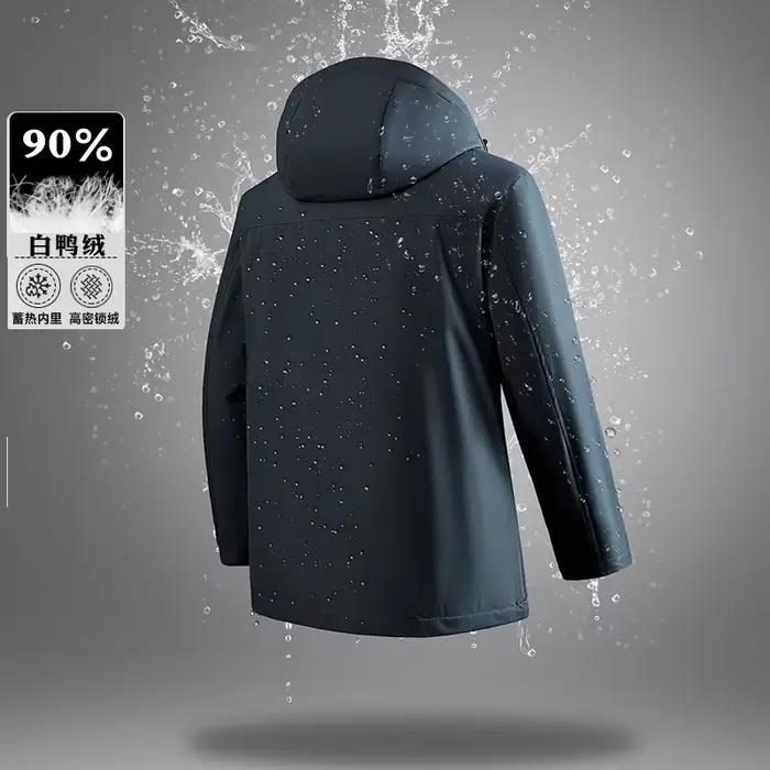 90% duvet de canard blanc hommes imperméable coupe-vent chaud doudoune 2025 veste d'hiver décontract