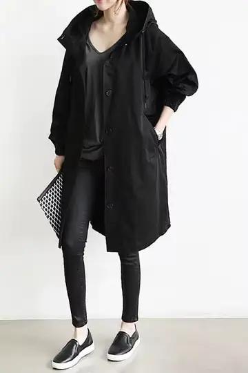 Manteau long à capuche pour femme, vêtements d'extérieur élégants pour femme, style décontracté, mon