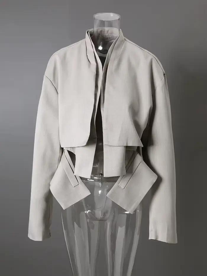 EAM 2026 Nouvelle Collection Début d'Automne – Veste Courte Irrégulière Décontractée Tendance pour Femme CPG5502