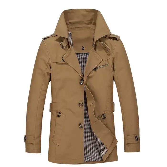 Hommes nouveau Trench Coat affaires longue veste grande taille pardessus coupe-vent décontracté tenue de bureau vêtements d'extérieur