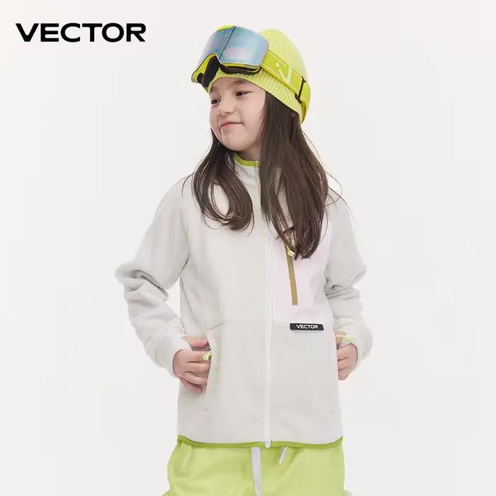 Veste polaire VECTOR pour filles imperméable et coupe-vent manches contrastées vestes d'hiver et d'automne pour enfants activités extérieures et sports d'hiver