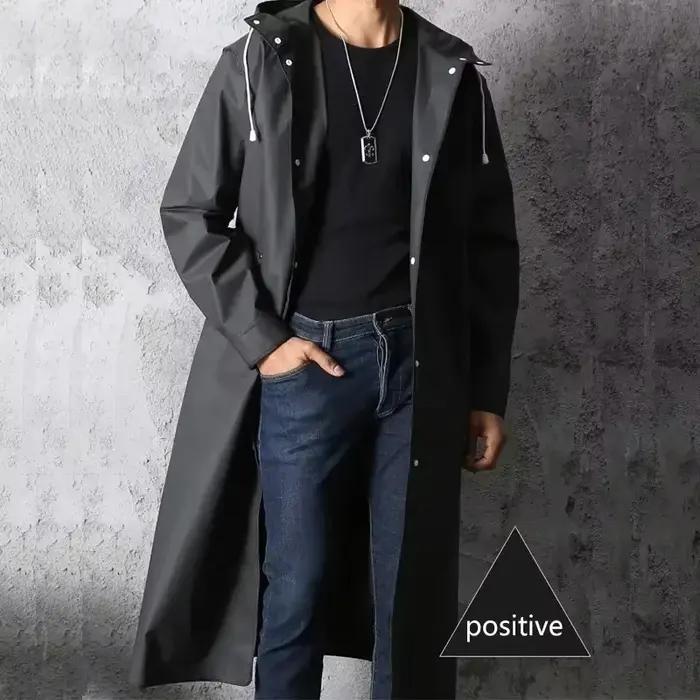Veste de pluie longue imperméable noire pour randonnée pêche alpinisme activités extérieures femmes hommes occasions spéciales