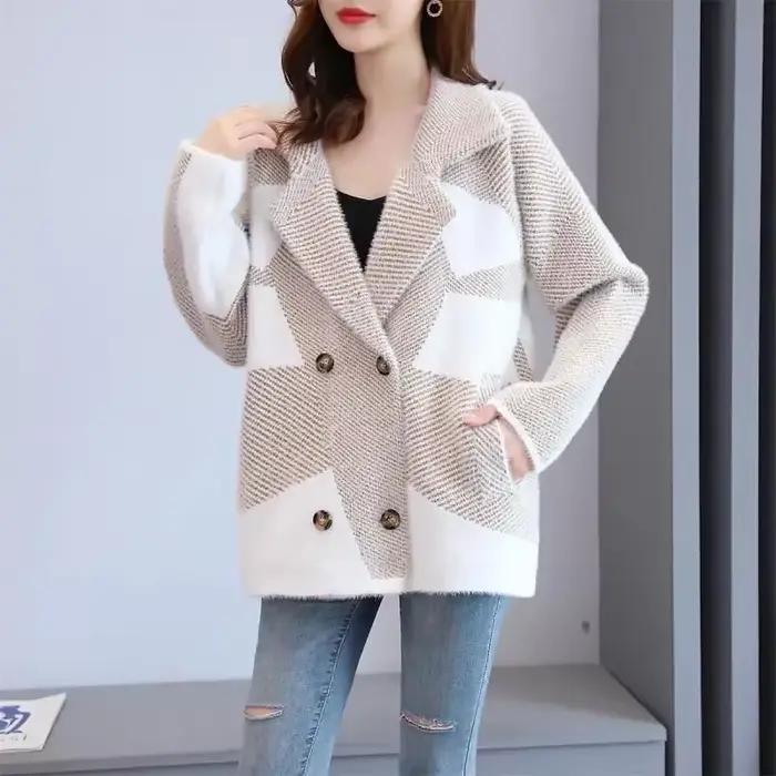 Ogo-Blazer à Manches sulfpour Femme, Veste Turnblock, Élégant, Chic, Jeune, Extérieur, Nouvel Arrivage, Hiver, 2025