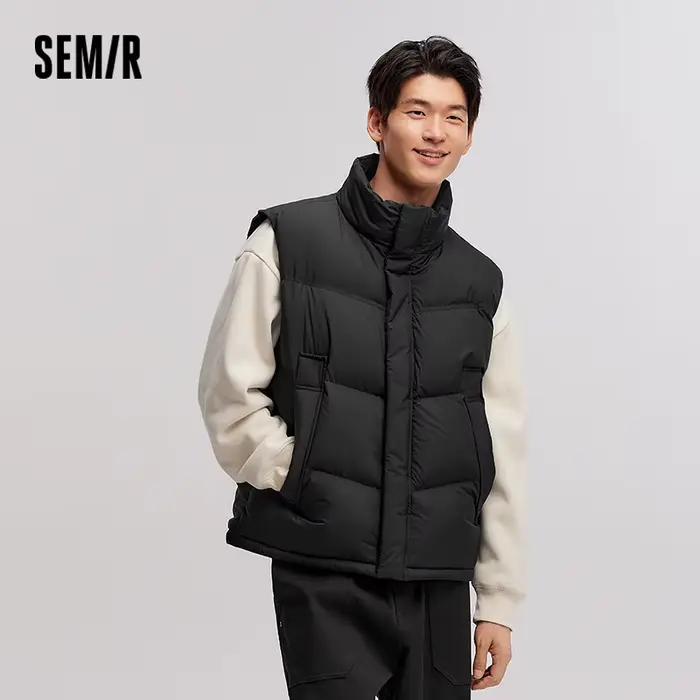 Semir vers le bas gilet hommes 2025 hiver nouveau ample imperméable Couple correspondant solide polyvalent vêtements d'extérieur