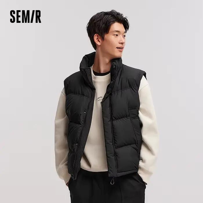 Semir vers le bas gilet hommes 2025 hiver nouveau ample imperméable Couple correspondant solide polyvalent vêtements d'extérieur