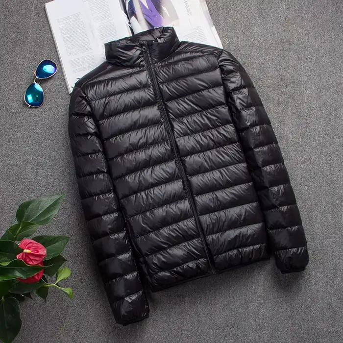 Manteau doudoune décontracté pour hommes, léger et chaud, à manches complètes, idéal pour les saisons d'automne et d'hiver, avec fermeture éclair et plusieurs couleurs disponibles
