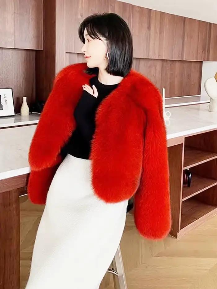 ZADORIN épais chaud hiver manteaux de fourrure femme luxe moelleux noir fausse fourrure manteau femme vêtements fourrure de renard fausse manteau courte fourrure veste
