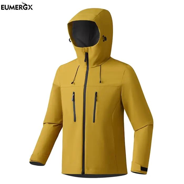 EUMERGX hommes femmes vestes imperméables randonnée Camping Trekking coupe-vent unisexe en plein air sport manteau de pluie à capuche vêtements d'escalade