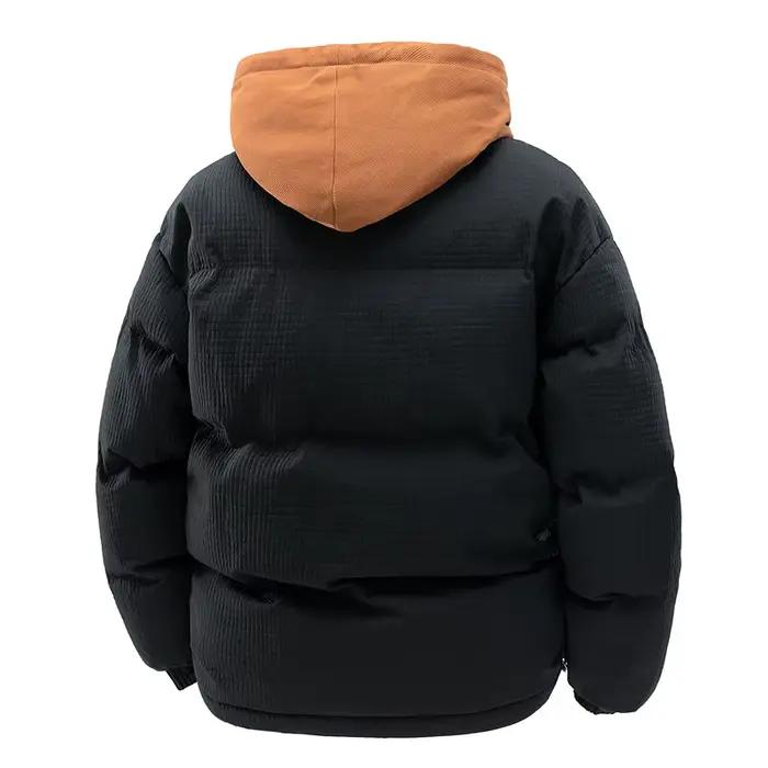 Nouvelle mode à capuche décontracté hommes manteau hiver coupe-vent épaissir solide Parka extérieur ample simplicité