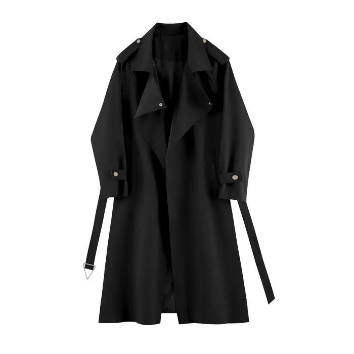 Manteaux coupe-vent mi-longs pour femmes à la mode et polyvalents pour le printemps et l'automne