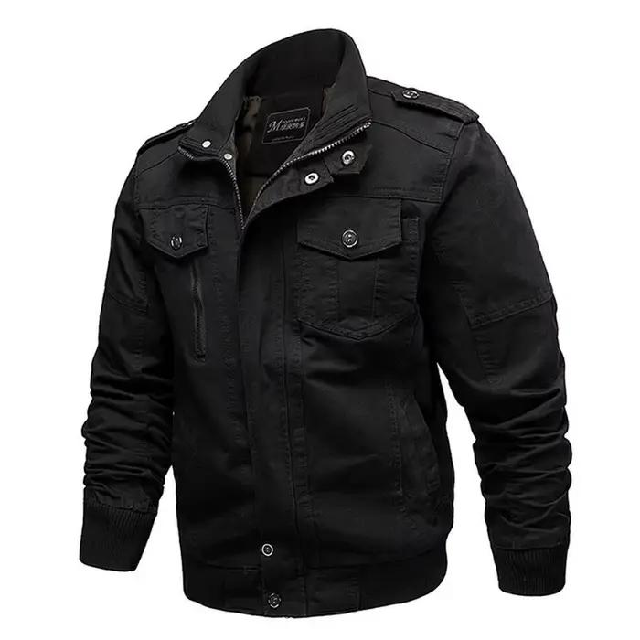 Hommes Veste Militaire MA-1 Style Armée Taille Large Coton Patchs Décontracté Printemps Automne Occasions Spéciales