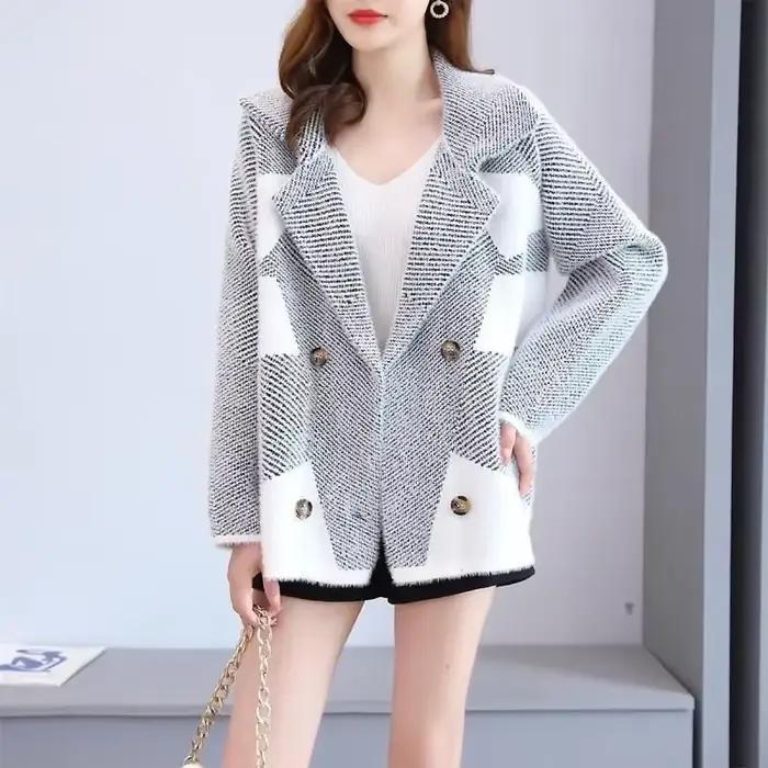 Ogo-Blazer à Manches sulfpour Femme, Veste Turnblock, Élégant, Chic, Jeune, Extérieur, Nouvel Arrivage, Hiver, 2025