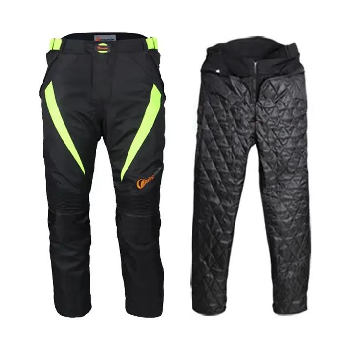 Vestes/Pantalons de moto réfléchissants pour la course, 4 saisons, veste imperméable pour moto, doublure en coton, équipement de protection en tissu