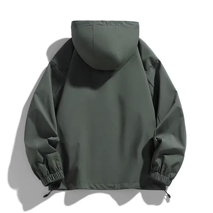 Hommes veste à capuche coupe-vent Trench manteaux surdimensionné 6XL 7XL 8XL grande taille imperméable noir Bomber Camping ample mince Softshell