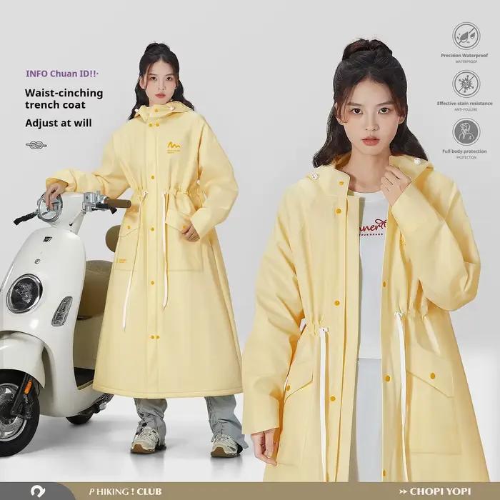 Veste coupe-vent longue imperméable pour femme protection contre la pluie durabilité style moderne pour déplacement à vélo scooter électrique