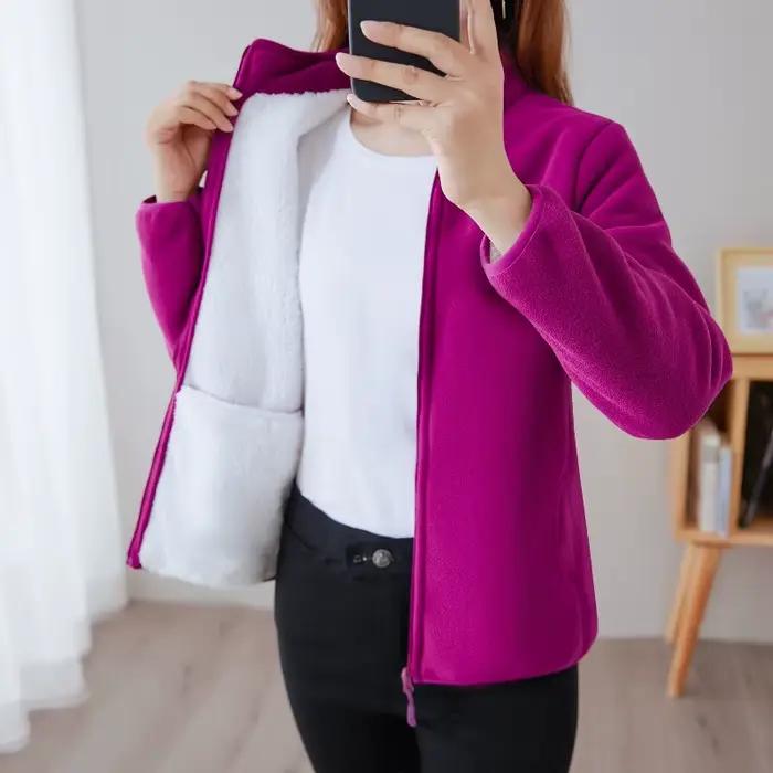 Veste Double face pour femme, peut être portée en automne et en hiver, polaire épaisse Double face