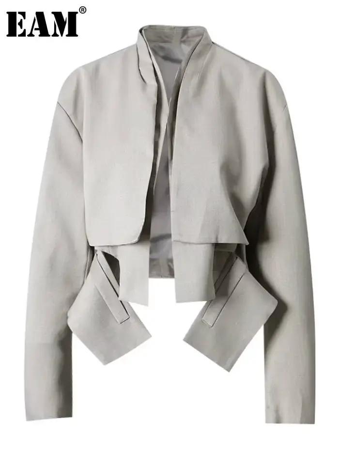 EAM 2026 Nouvelle Collection Début d'Automne – Veste Courte Irrégulière Décontractée Tendance pour Femme CPG5502