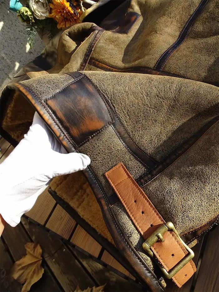 Veste en peau de mouton naturelle pour homme