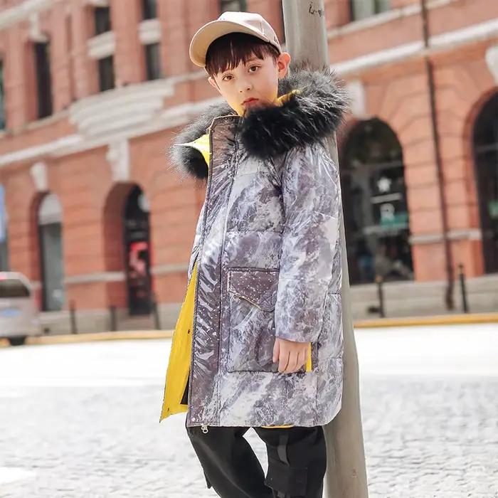 -30 degrés russe hiver garçon doudoune imperméable brillant épais chaud garçon manteau d'extérieur 5-12 ans adolescent Parka tenue