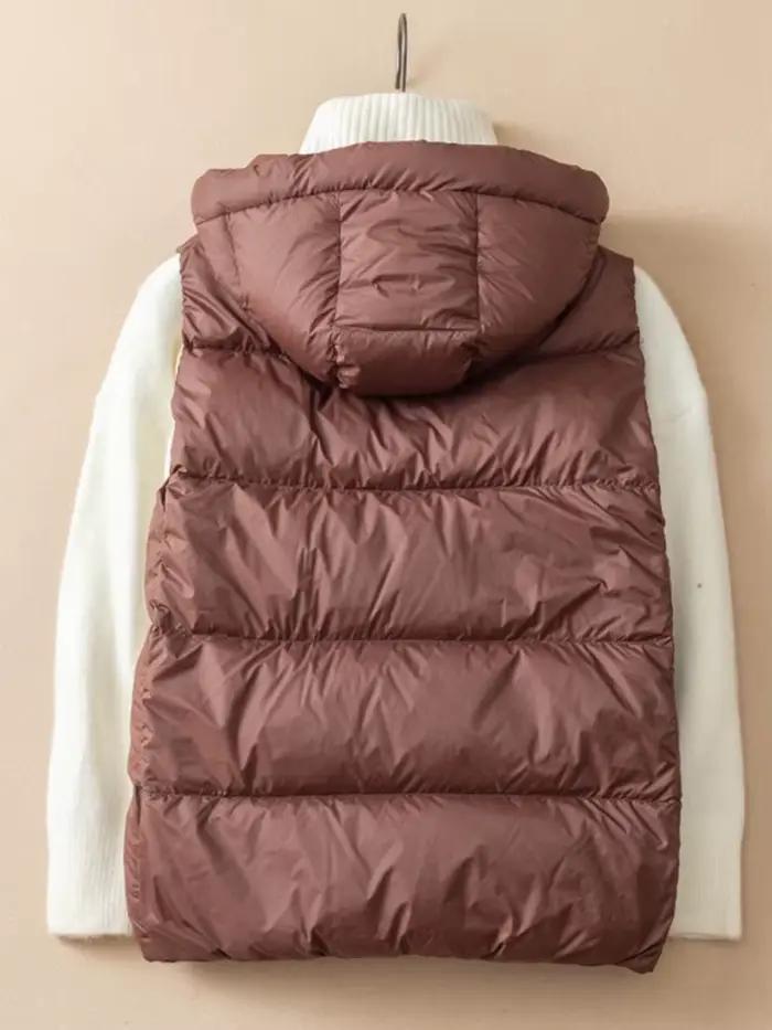 SEDUTMO hiver canard doudoune femmes court chaud épais à capuche gilet femme mince matelassé sans manches pour le printemps ED1820