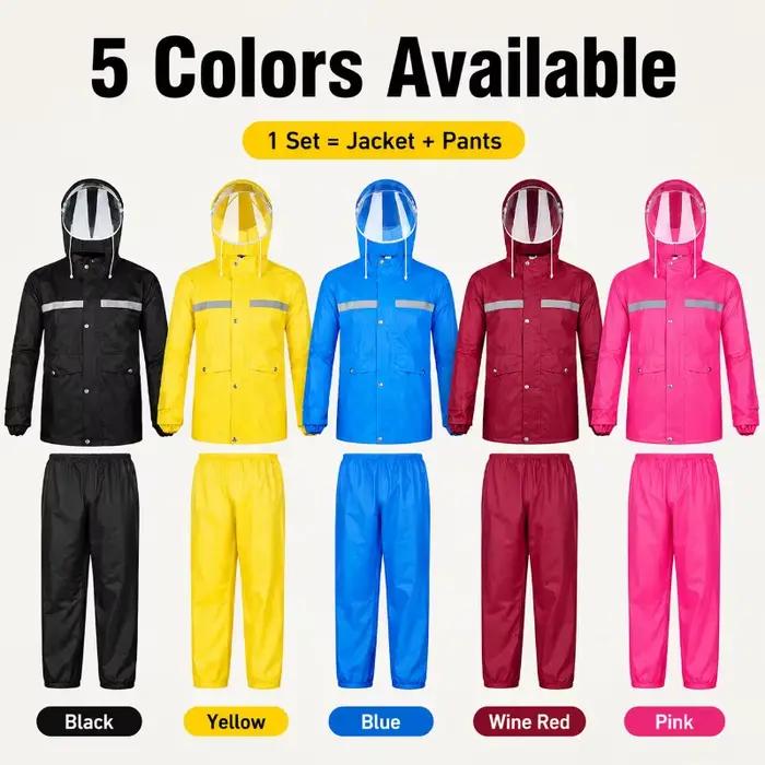 Ensemble imperméable pour la pluie veste et pantalon avec bandes réfléchissantes pour les trajets quotidiens et la conduite occasions spéciales femmes et hommes