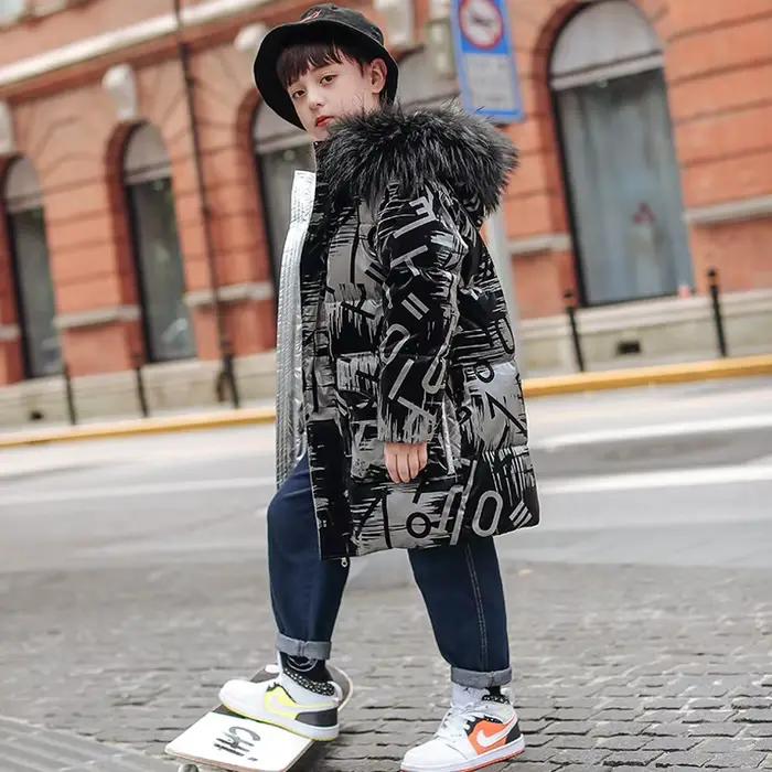 -30 degrés russe hiver garçon doudoune imperméable brillant épais chaud garçon manteau d'extérieur 5-12 ans adolescent Parka tenue