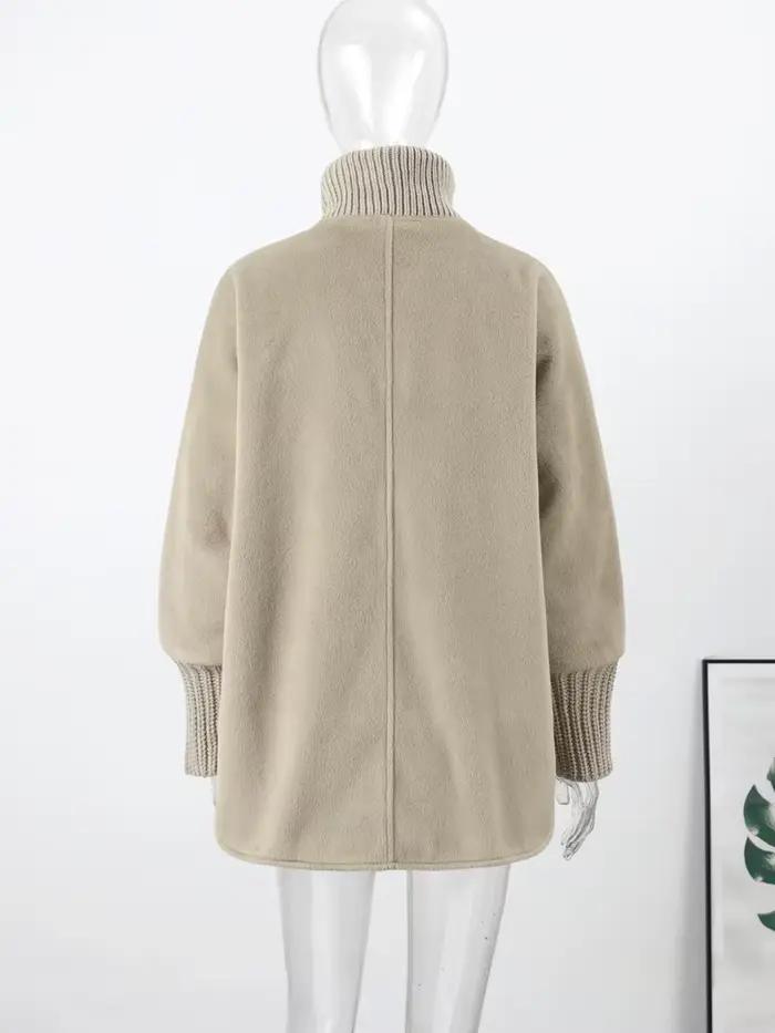 Manteaux d'hiver tricotés en fausse fourrure pour femme