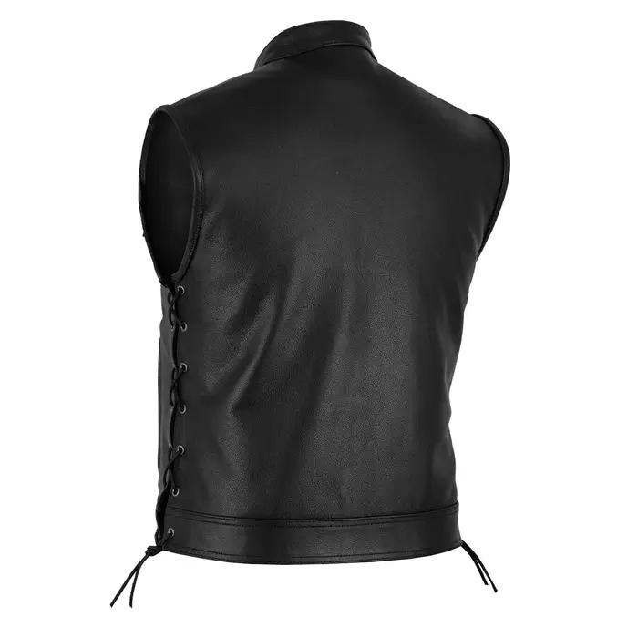 Gilet de motard en Faux cuir pour hommes