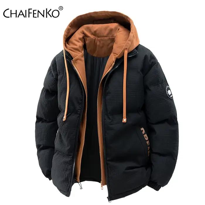 Nouvelle mode à capuche décontracté hommes manteau hiver coupe-vent épaissir solide Parka extérieur ample simplicité
