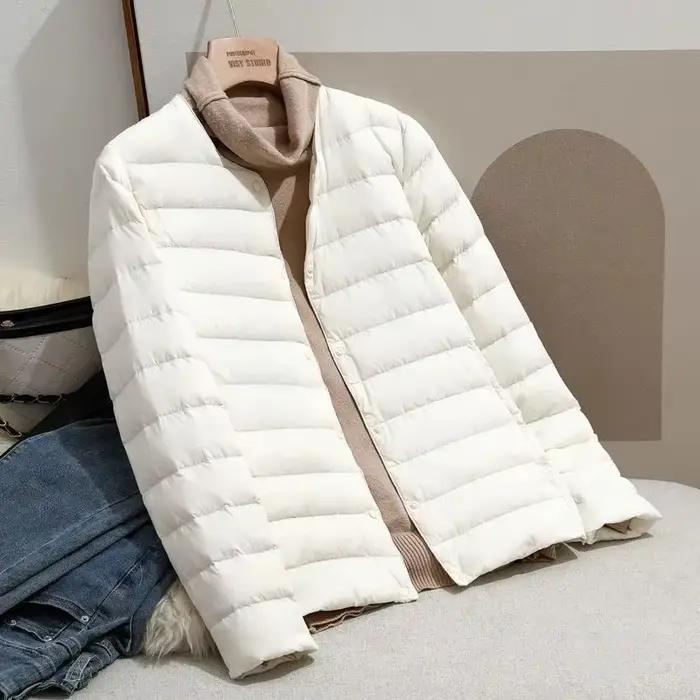 Femmes blanc canard vers le bas vestes minces 2025 nouveautés automne hiver chaud femme mode Ultra léger emballable manteaux bouffants