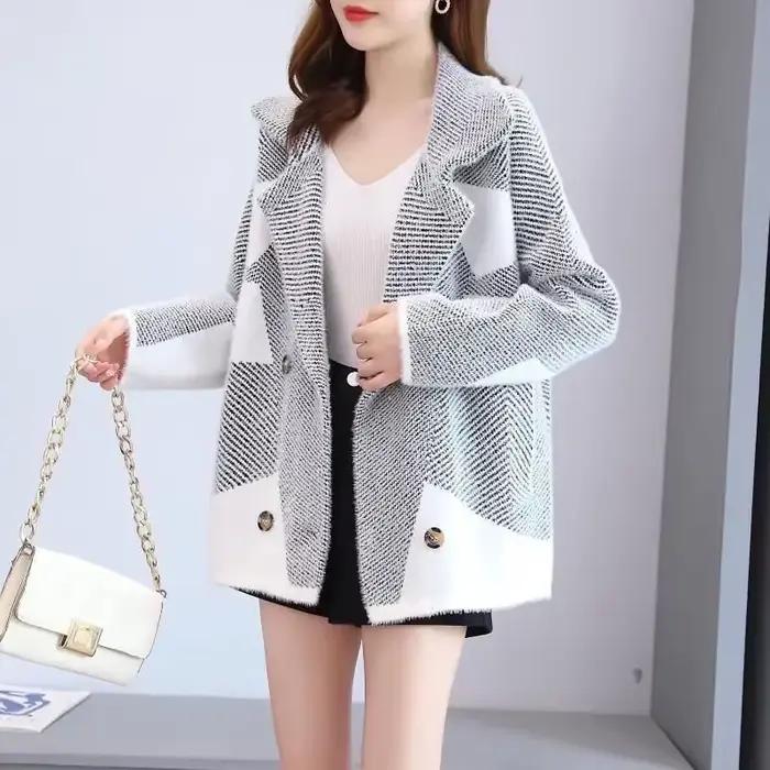 Ogo-Blazer à Manches sulfpour Femme, Veste Turnblock, Élégant, Chic, Jeune, Extérieur, Nouvel Arrivage, Hiver, 2025