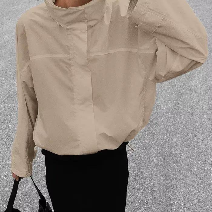 Manteau Linad Street Chic Rouge Col Roulé Veste Automne Décontracté Pour Femmes Occasions Spéciales