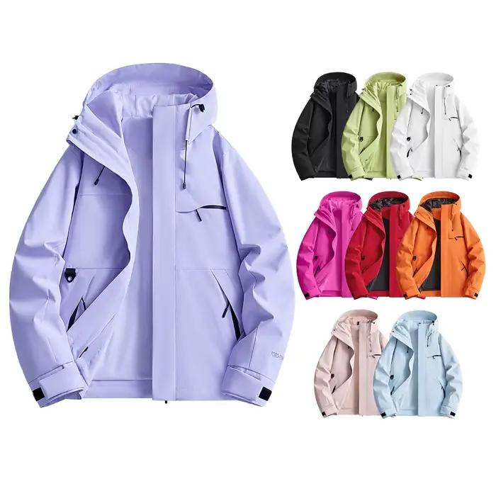 Veste de randonnée imperméable pour femme, printemps-automne, à capuche, pour la chasse, la course à pied, la randonnée, la pêche, les activités de plein air, l'équitation, l'escalade, coupe-vent, résistance à l'eau, protection solaire, respirante, avec poches étanches