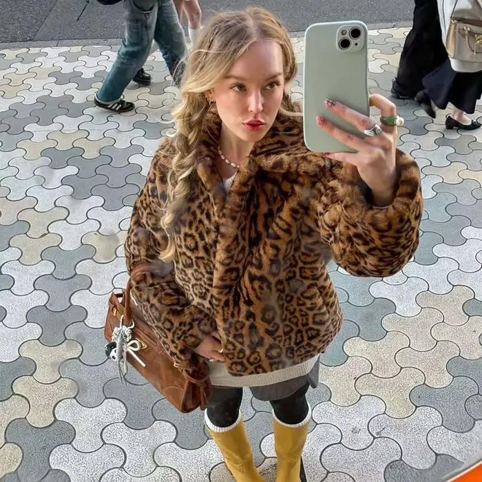 MUJER manteau en fausse fourrure pelucheuse veste femme 2025