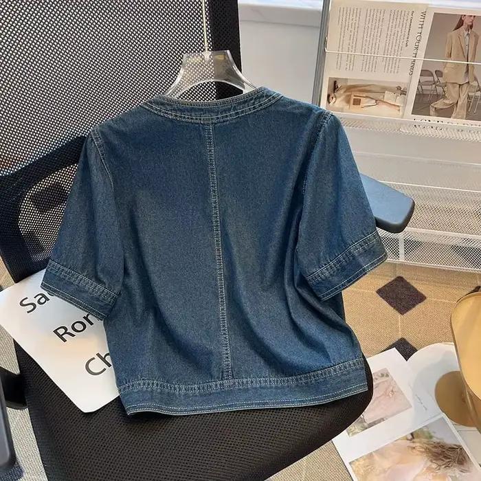 Veste à manches courtes femme junior style décontracté polyester coton vêtements d'extérieur mode rétro été printemps occasions spéciales