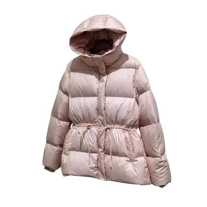 Schinteon femmes doudoune ceinturée avec capuche automne hiver chaud épais vêtements d'extérieur duvet de canard blanc manteau décontracté 2025 nouveau