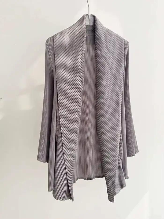 LANMREM-Cardigan court plissé pour femme, manteau polyvalent, couleur unie, nouvelle collection printemps 2025, 2C788