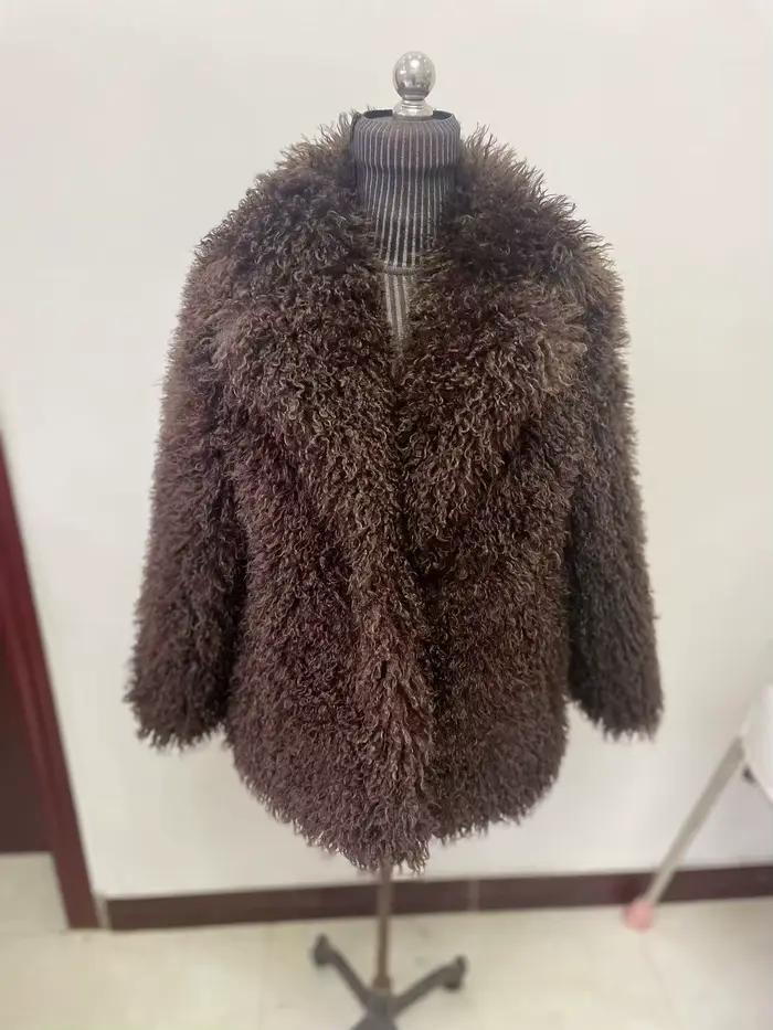 Manteaux de fourrure femmes automne hiver haut à la mode rose fausse