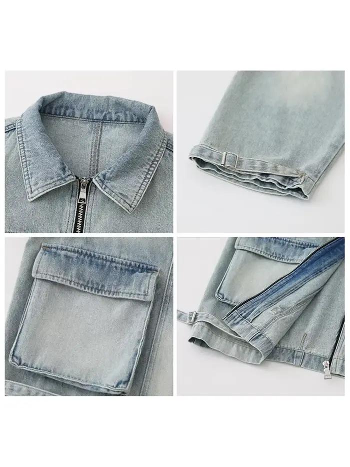 Veste en jean décontractée CHIC VEN pour femme, coton bleu, ample et élégante, vestes d'extérieur, printemps automne 2024