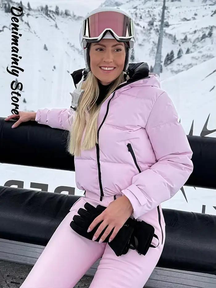 Vêtements de ski coupe-vent roses