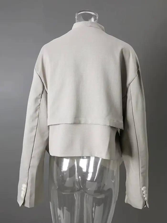EAM 2026 Nouvelle Collection Début d'Automne – Veste Courte Irrégulière Décontractée Tendance pour Femme CPG5502