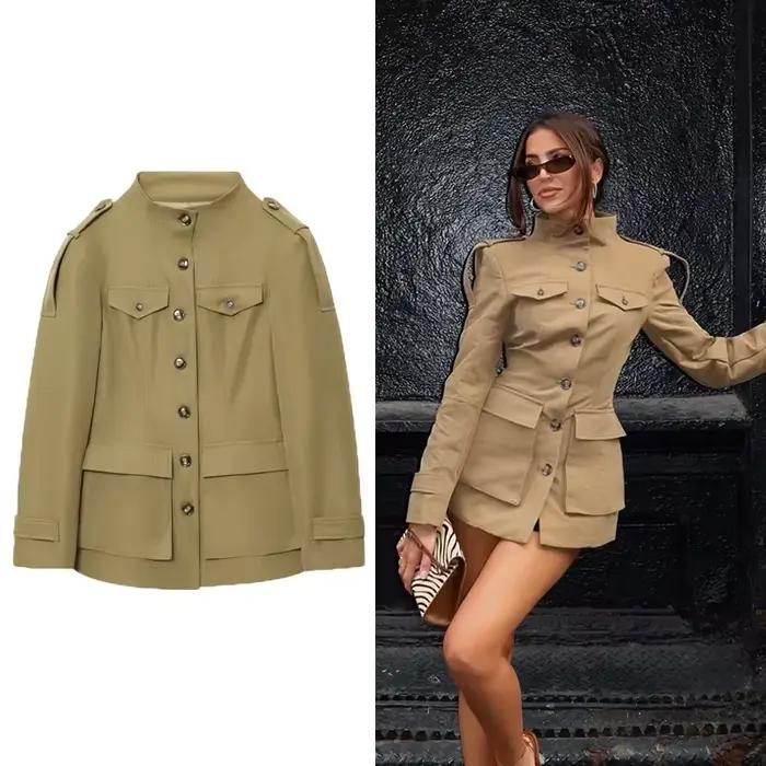 Veste femme kaki manteau