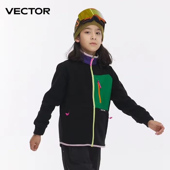 Veste polaire VECTOR pour filles imperméable et coupe-vent manches contrastées vestes d'hiver et d'automne pour enfants activités extérieures et sports d'hiver