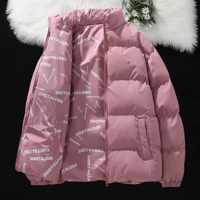 Doudoune réversible pour hommes automne hiver col montant épaissi bouffant coton manteau chaud Streetwear