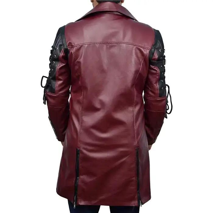 Veste longue en cuir hommes gothique Vintage