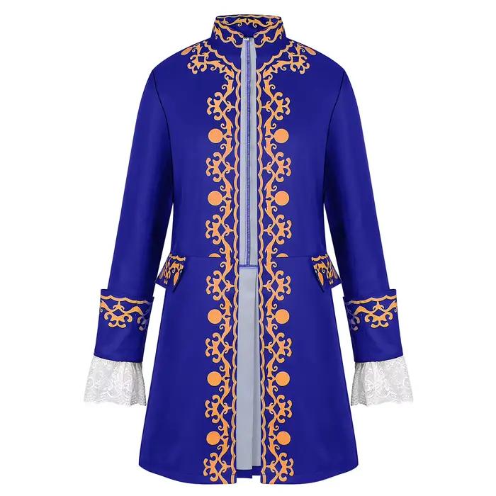 Costume Colonial du 18ème Siècle pour Hommes, Manteau Militaire Royal Médiéval, Veste de Costume de Prince de Cour Victorien Rococo Baroque