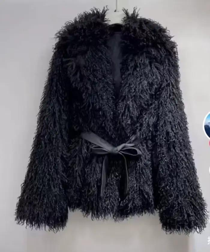 Manteaux de fourrure femmes automne hiver haut à la mode rose fausse
