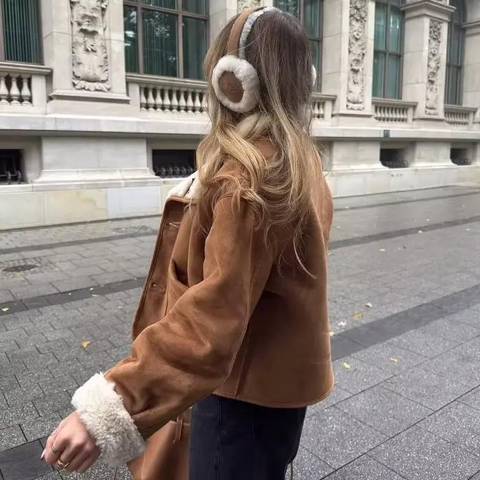 Veste en daim pour femme