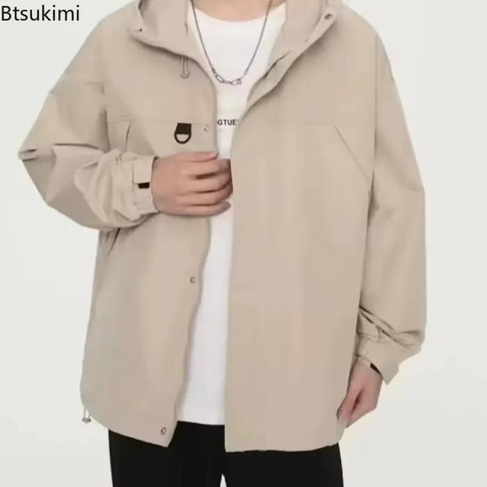 Nouvelle veste de randonnée pour homme, style workwear, beige, automne 2026, veste tendance et cool pour homme, veste à capuche, vêtements pour homme, manteaux